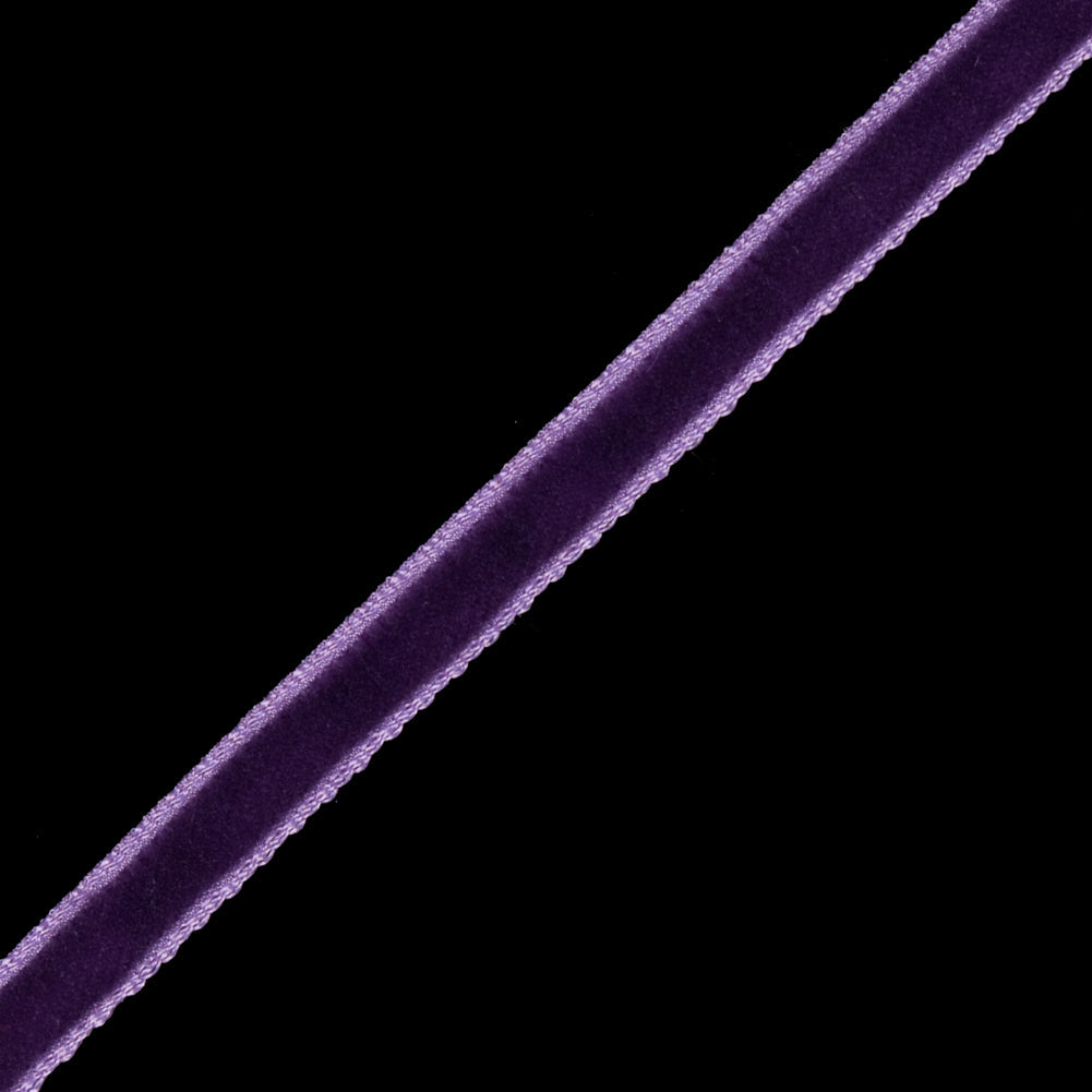 Single Faced Velvet Ribbon Made in Italy - 1/8" - Dark Grape - Sabine Collection