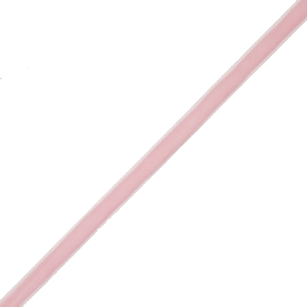 Single Faced Velvet Ribbon Made in Italy - 3/8" - Baby Pink - Sabine Collection