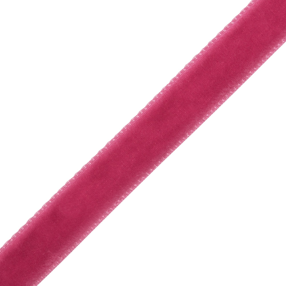 Single Faced Velvet Ribbon Made in Italy - 3/8" - Beauty Pink - Sabine Collection