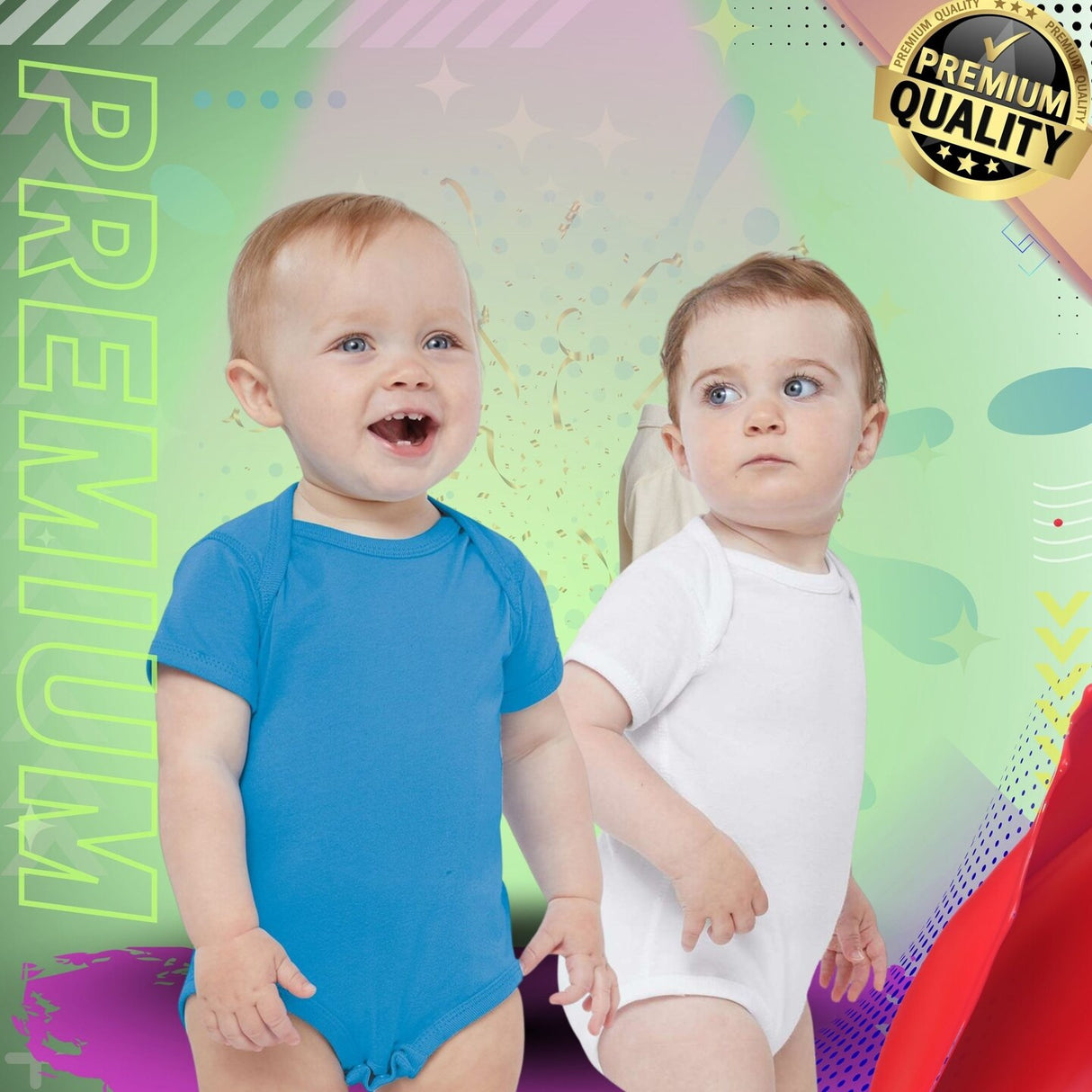 RADYAN® Infant Fine Jersey Bodysuit Soft Cotton Baby One-Piece with Snap Closure