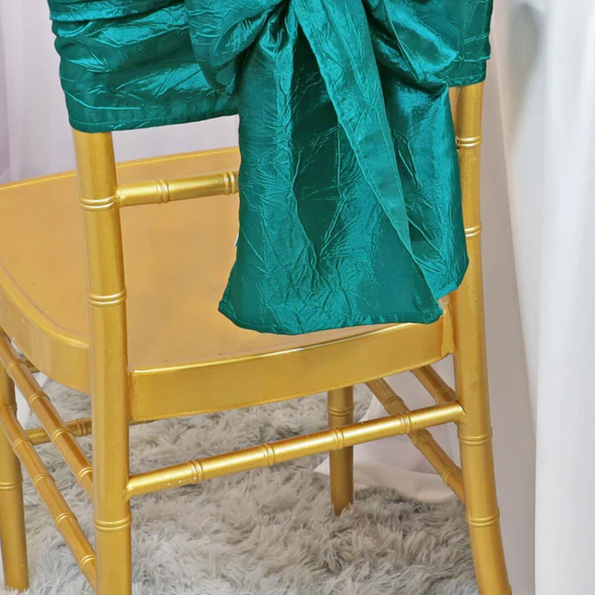 10 Pieces Crushed Taffeta Chair Sashes 9.5 x 108 inches Oasis Serene Glow