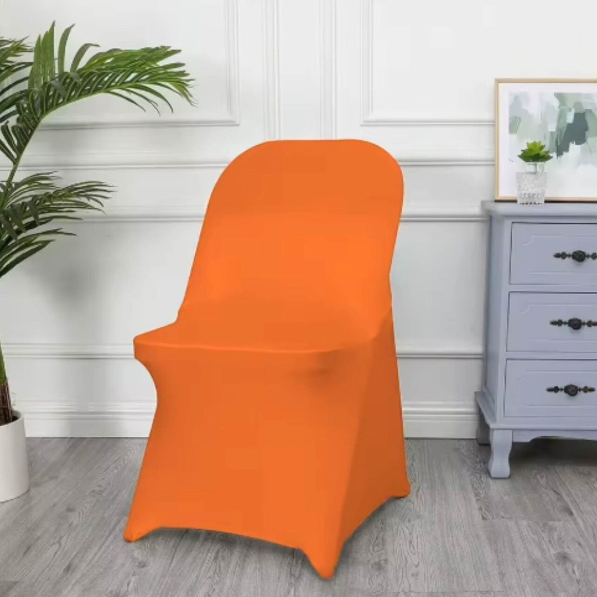 Orange Folding Spandex Chair Cover for Event Seating