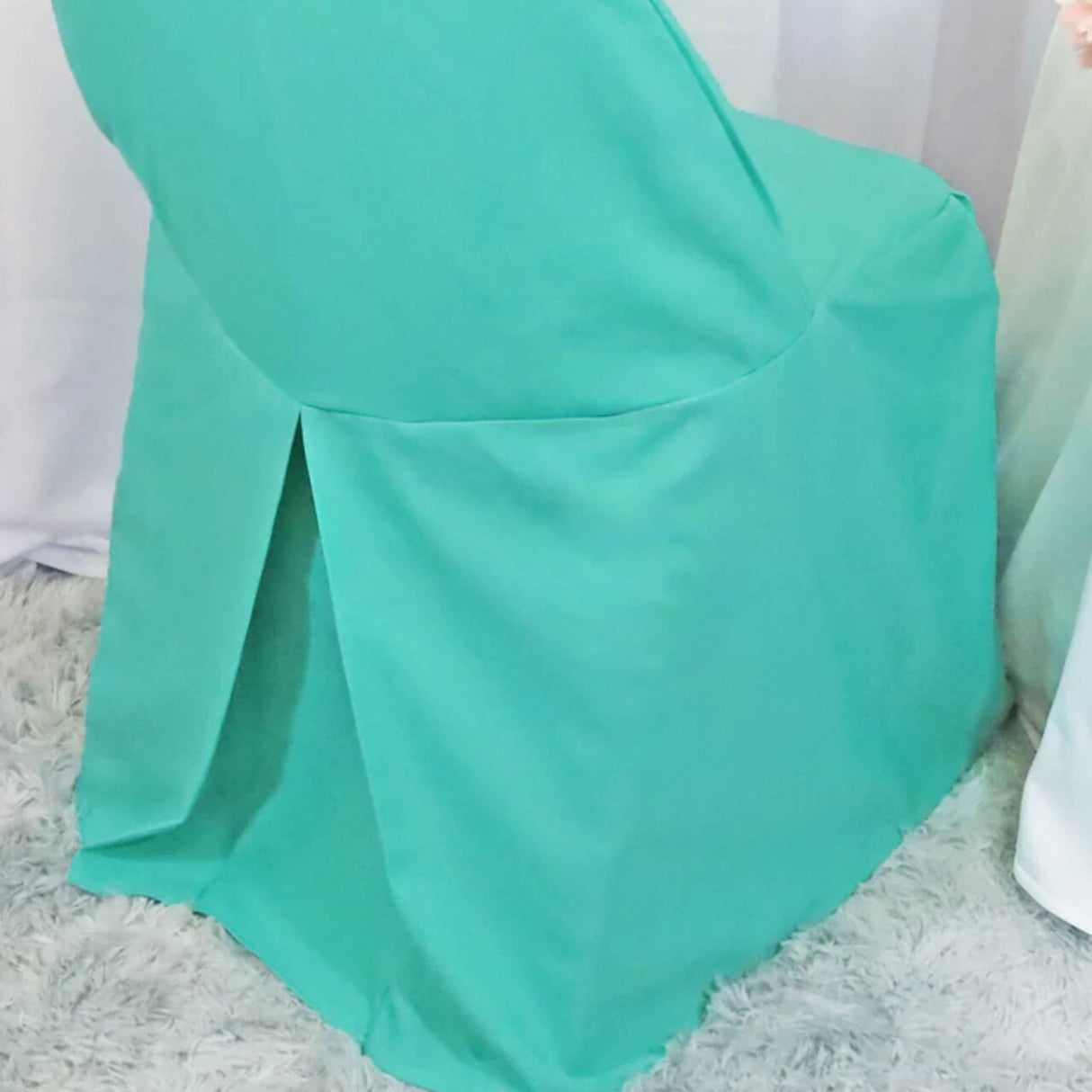 1 Piece Tiff Blue Polyester Chair Cover for Stylish Folding Seating