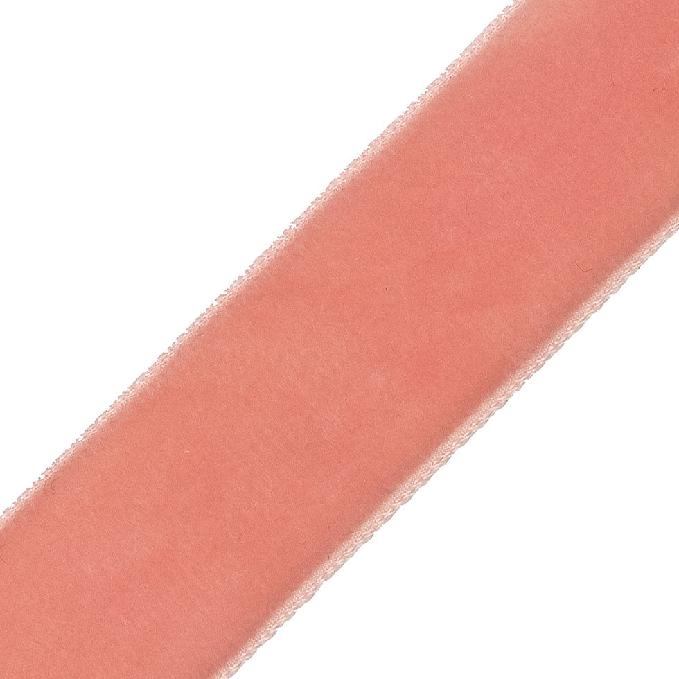 Single Faced Velvet Ribbon Made in Italy - 7/8" - Coral - Sabine Collection
