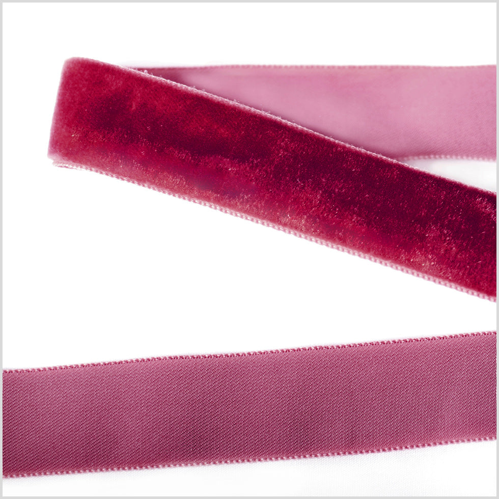 Single Faced Velvet Ribbon Made in Italy - 7/8" - Azalea - Sabine Collection