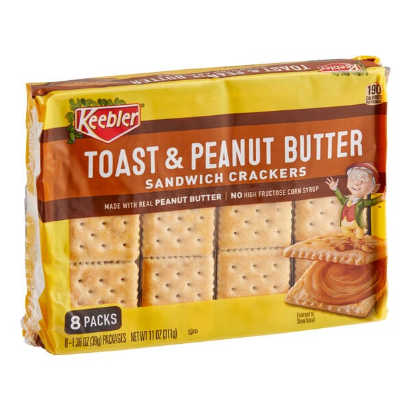 Keebler Toast and Peanut Butter Sandwich Crackers 1.38 oz. - 96/Case