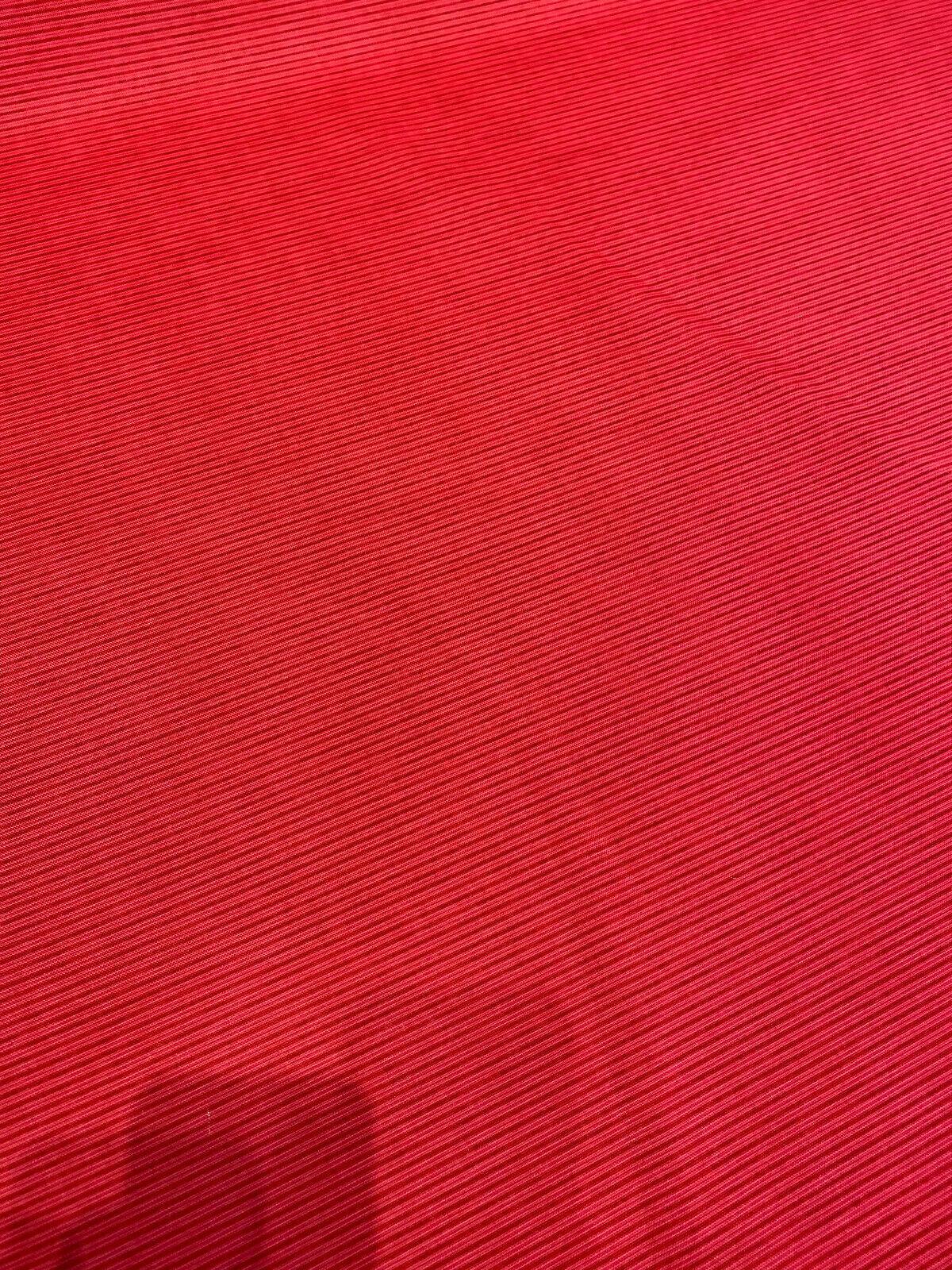 Bryant Outdoor Red Verticality Ticking Stripes Polyester Fabric - Red Vertical Stripes, 56" Width (1 Yard)