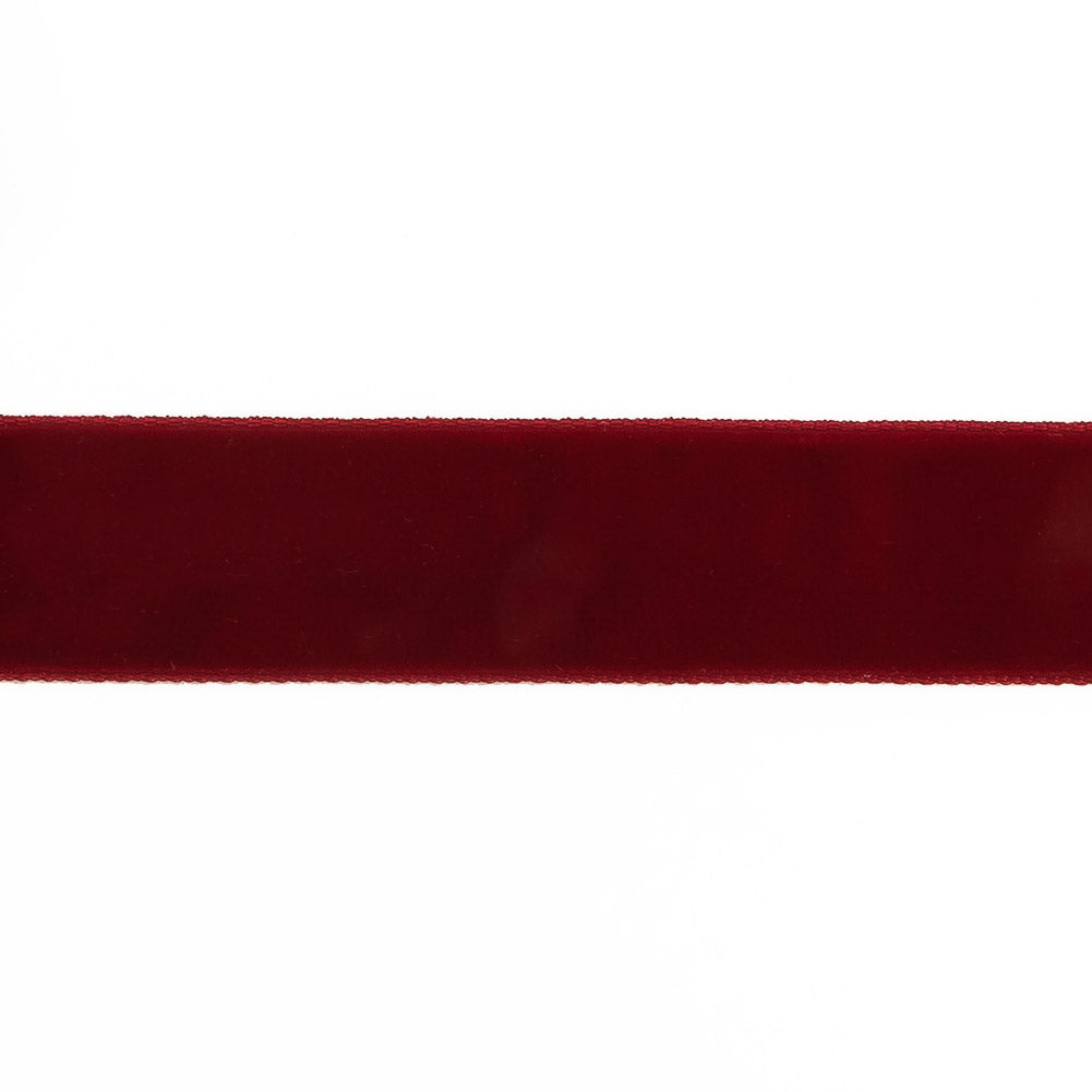 Single Faced Velvet Ribbon Made in Italy - 7/8" - Dark Red - Sabine Collection