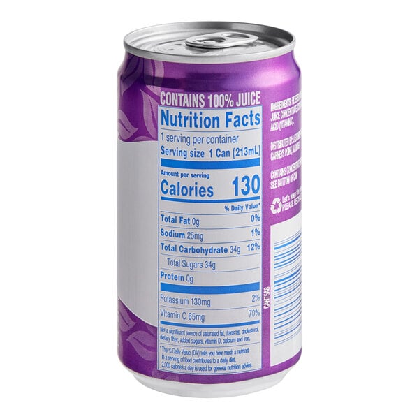 Ruby Kist Grape Juice 7.2 fl. oz. Can - 24/Case