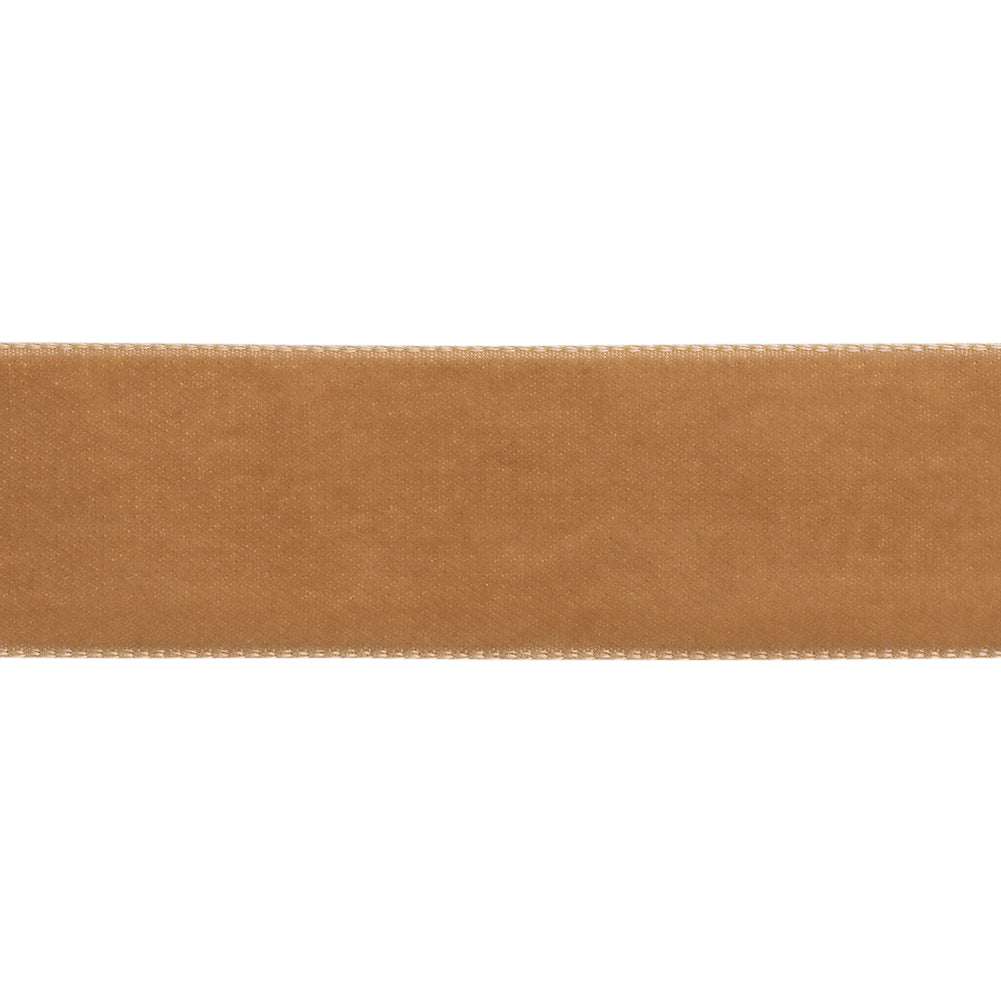 Single Faced Velvet Ribbon Made in Italy - 7/8" - Coffee - Sabine Collection