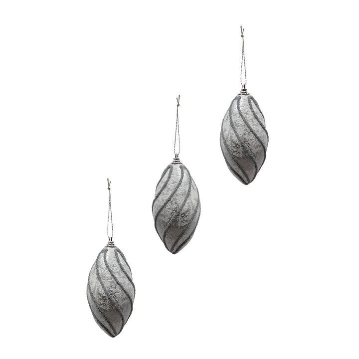 11cm Olive With Silver Slant Lines 3pcs