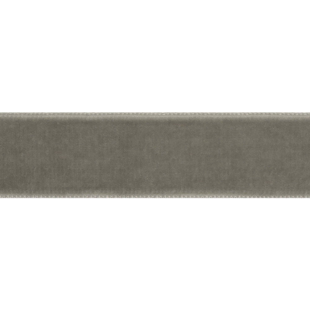 Single Faced Velvet Ribbon Made in Italy - 7/8" - Gray - Sabine Collection