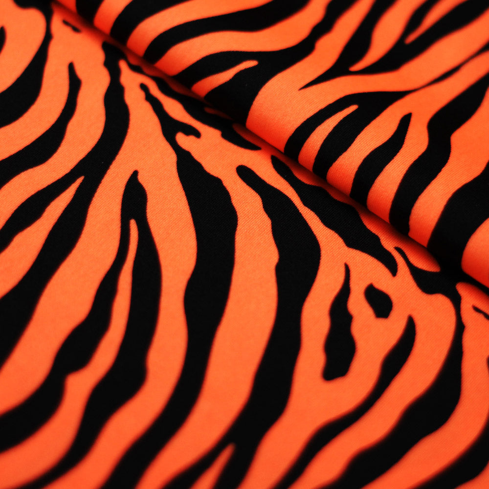 Classic Zebra Nylon Spandex Fabric - Black Zebra Animal Print, 58/60" Width (1 Yard)