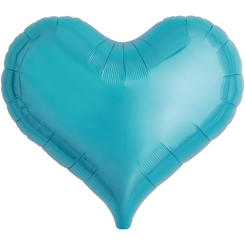 Foil Balloon Jelly Heart Metallic Light Blue