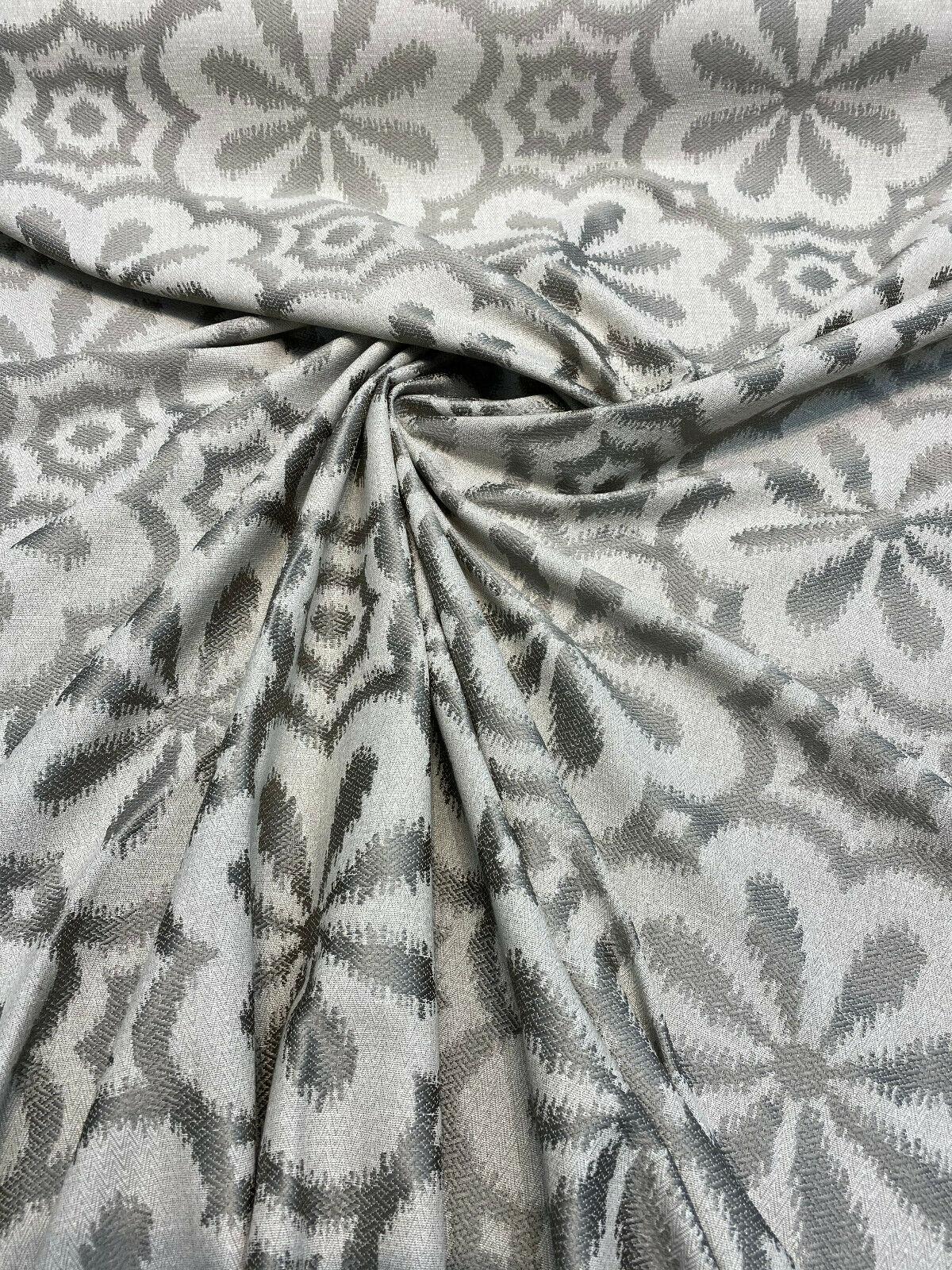 HG TV Mod Metal Pewter Gray Polyester Cotton Fabric - Pewter Gray Mod Pattern, 56" Width (1 Yard)