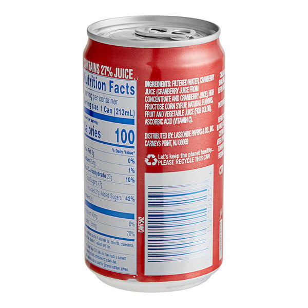 Ruby Kist Cranberry Juice Cocktail 7.2 fl. oz. Can - 24/Case