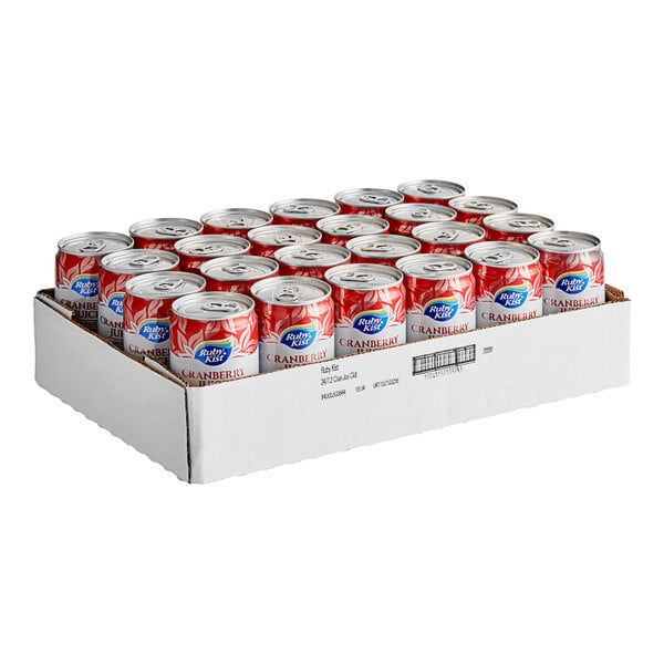 Ruby Kist Cranberry Juice Cocktail 7.2 fl. oz. Can - 24/Case