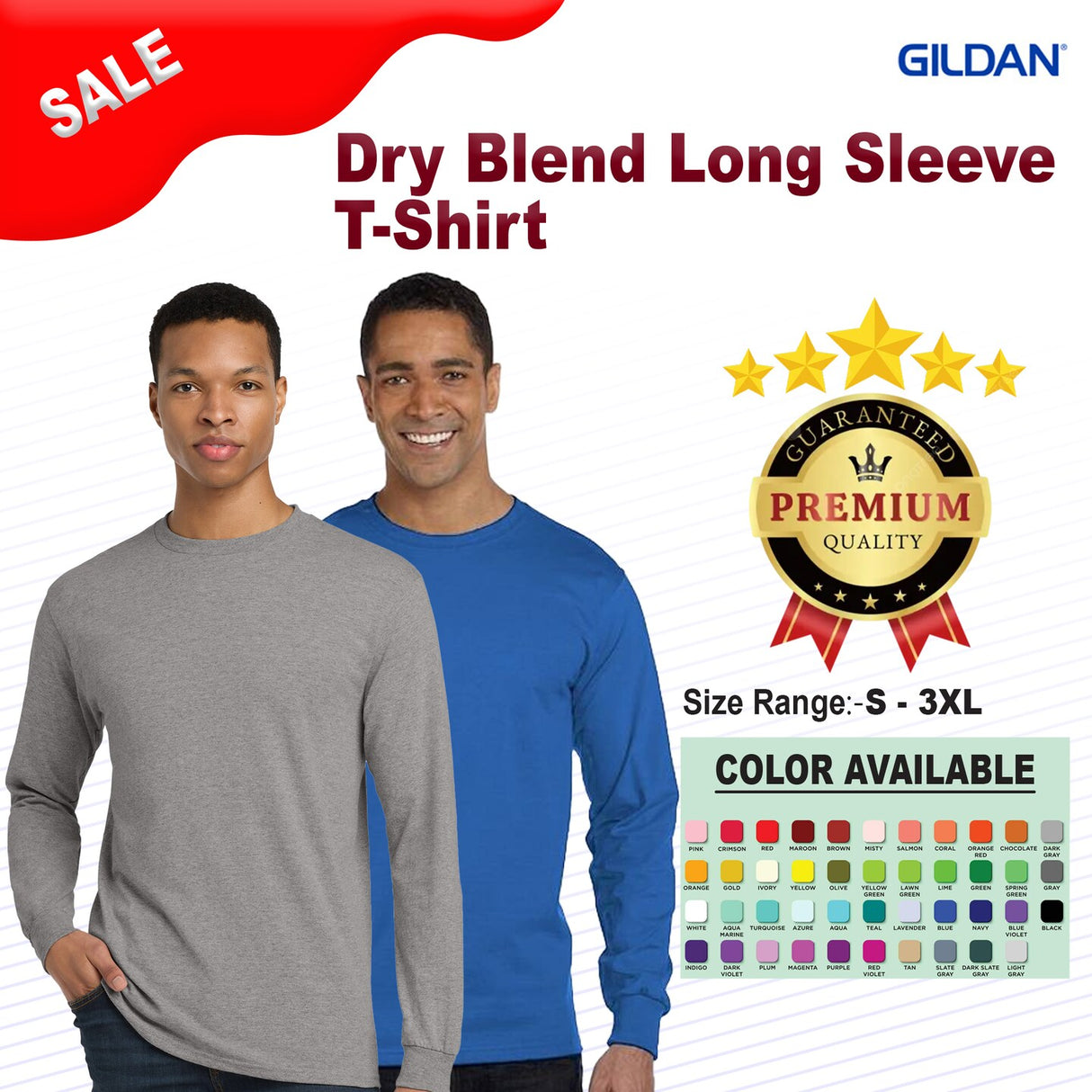 Gildan® DryBlend Crewneck Long Sleeve T-shirt