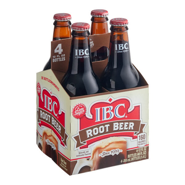 IBC Root Beer Soda 12 fl. oz. Glass Bottle - 24/Case