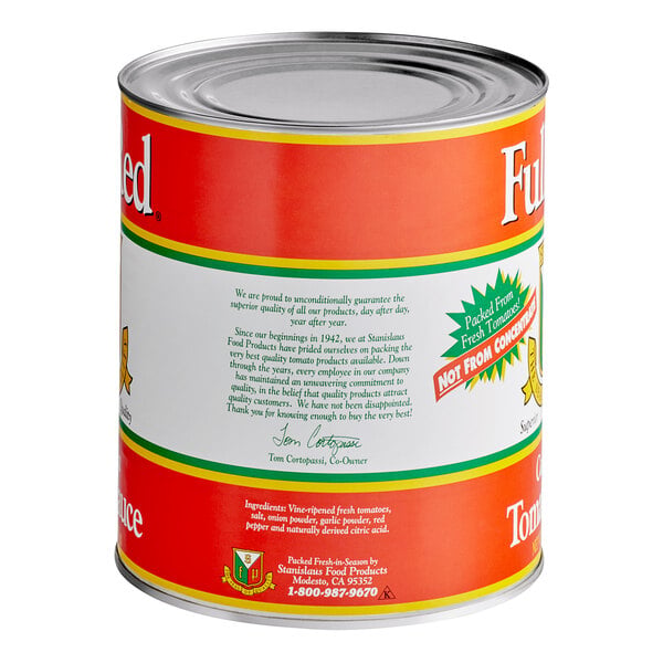 Stanislaus Full-Red California Tomato Sauce #10 Can - 6/Case