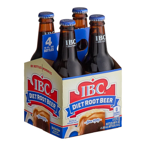 IBC Diet Root Beer Soda 12 fl. oz. Glass Bottle - 24/Case