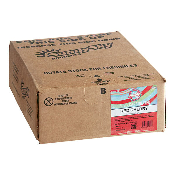 Original Slushie Company Cherry Carbonated Slushy 5:1 Concentrate 2.5 Gallon Bag In Box