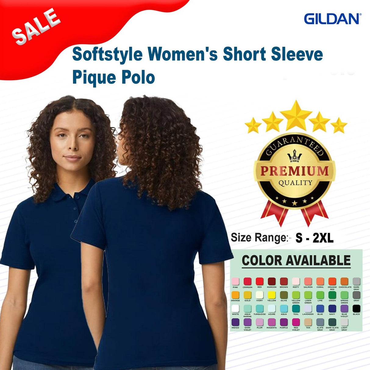 Gildan® Softstyle Women's Short Sleeve Pique Polo
