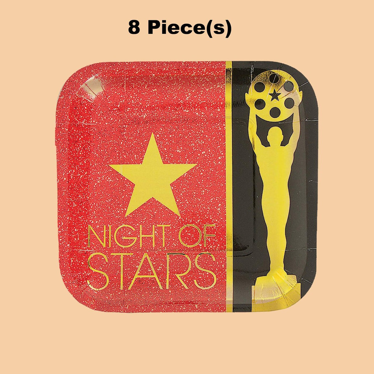 8 Ct.Movie Night Square Paper Dessert Plates