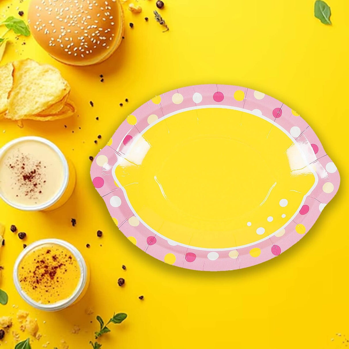 8 Ct. Lemonade Party Lemon-Shaped Dessert Plates 7" Summer Paper Plates
