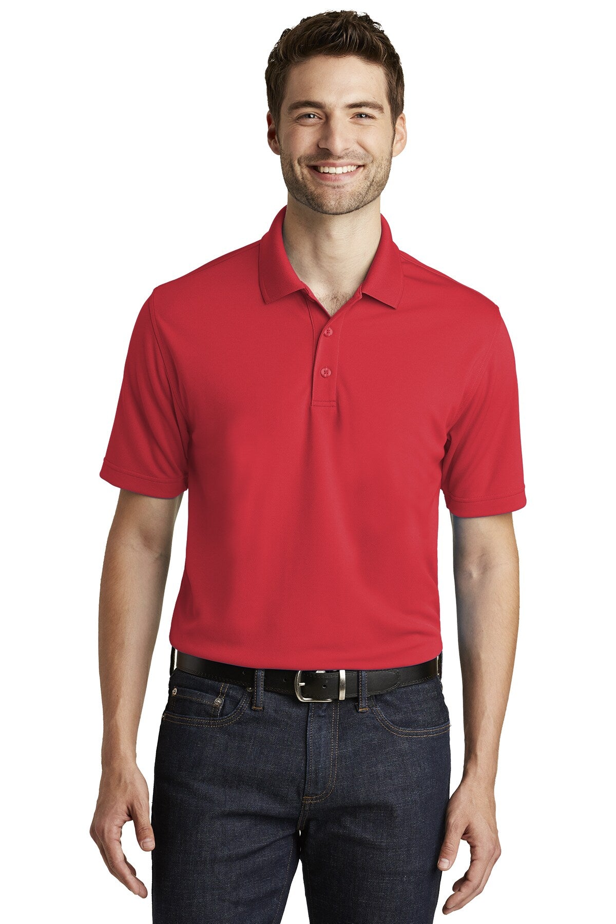 Port Authority® Silk Touch Collared Short Sleeve Polo – Premium 4.6 oz. 100% Polyester Double-Knit Piqué, Lightweight, Breathable, Versatile Work & Casual Shirt