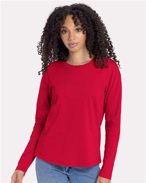 Next Level® Women's Cotton Relaxed Crewneck Long Sleeve T-Shirt