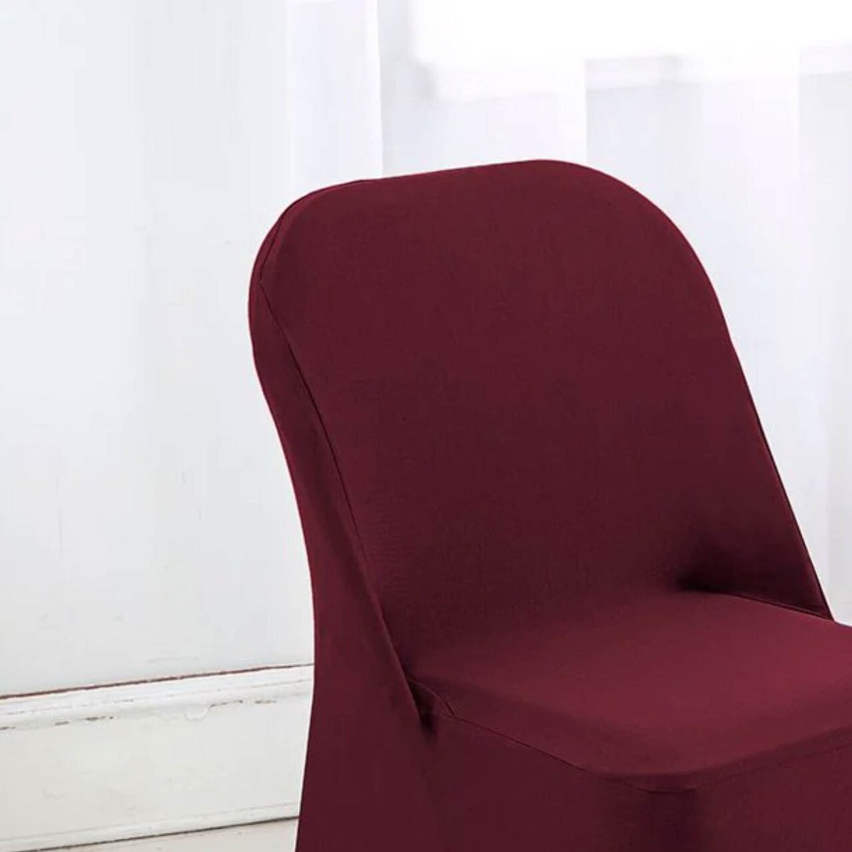 1 Piece Burgundy Stretch Spandex Chair Cover for Elegant Folding Seating