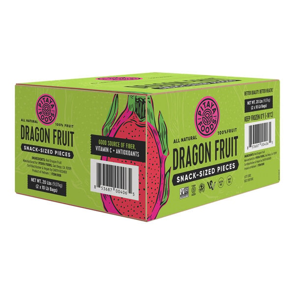 Pitaya Foods IQF Natural Dragon Fruit Snack-Sized Pieces 20 lb.
