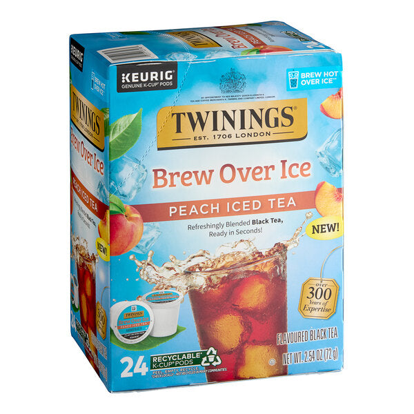 Twinings Unsweetened Peach Iced Tea Single Serve Keurig® K-Cup® Pods - 24/Box
