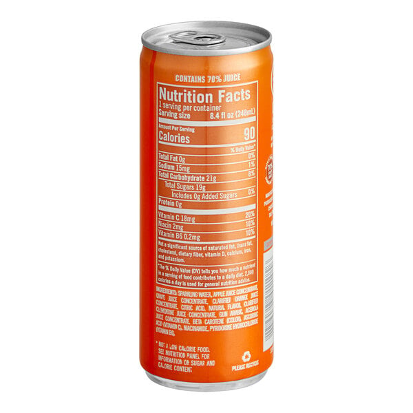 Izze Clementine Sparkling Juice Drink 8.4 fl. oz. Can - 24/Case