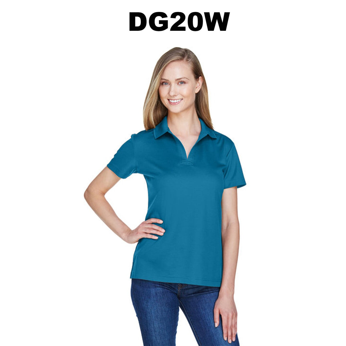 Devon & Jones® CrownLux Performance Ladies Plaited Polo