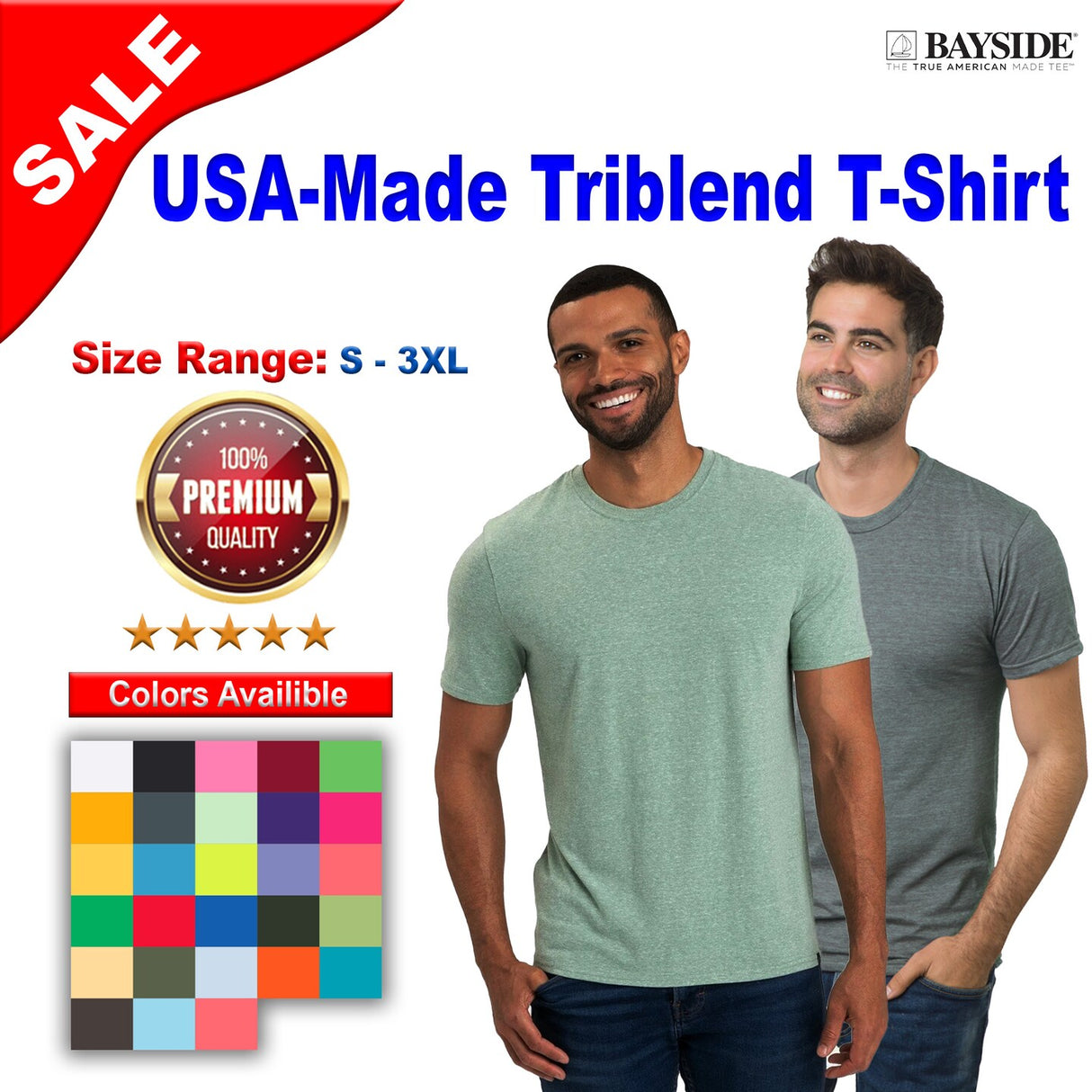 Bayside® USA-Made Triblend T-Shirt
