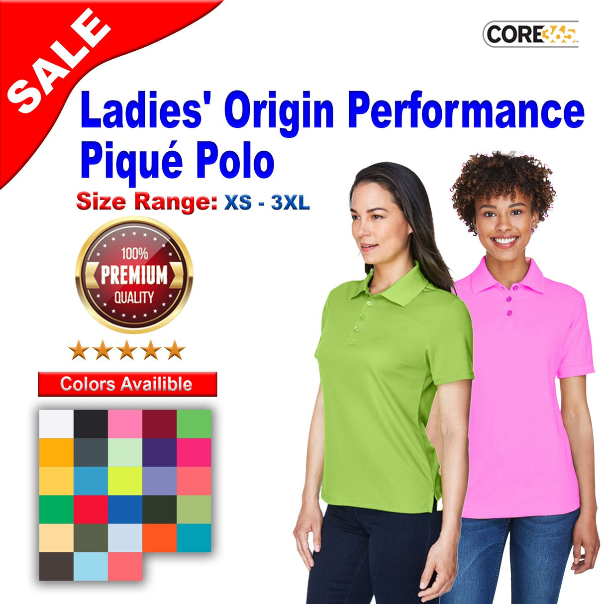 CORE® লেডিস অরিজিন পারফর্মেন্স পিক পোলো