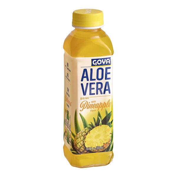 Goya Pineapple Aloe Vera Drink 16.9 fl. oz. - 12/Case