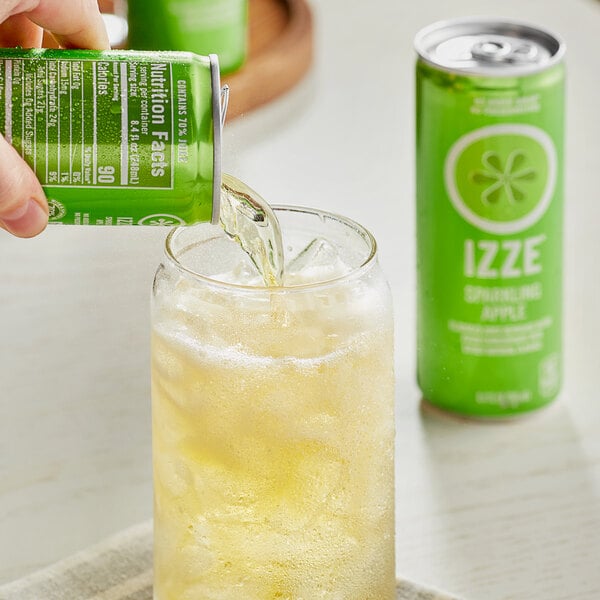 Izze Apple Sparkling Juice Drink 8.4 fl. oz. Can - 24/Case