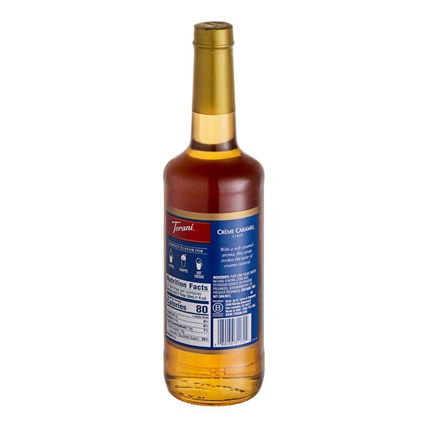 Torani Creme Caramel Flavoring Syrup 750 mL Glass Bottle