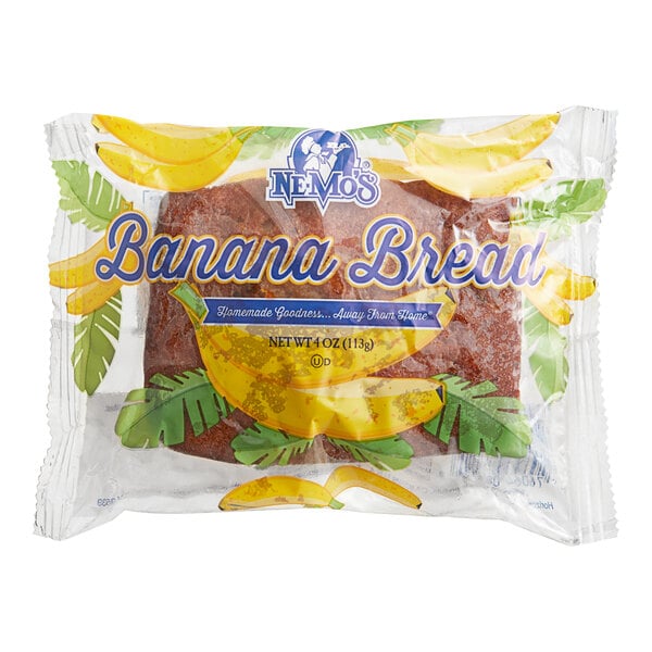 Ne-Mo's Bakery Frozen Individually Wrapped Banana Cake Bread 4 oz. - 12/Case