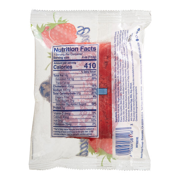 Ne-Mo's Bakery Frozen Individually Wrapped Strawberry Cream Cheese Cake Bread 4 oz. - 12/Case