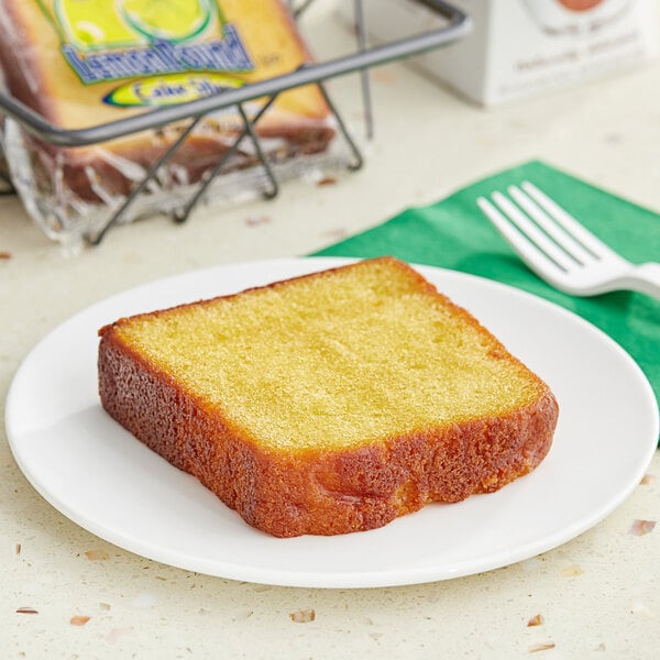 Ne-Mo's Bakery Frozen Individually Wrapped Lemon Pound Cake Slice 4 oz. - 12/Case