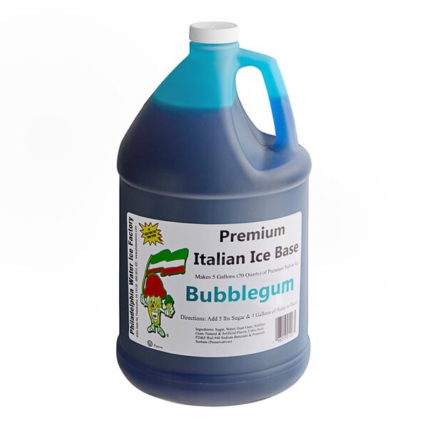 Philadelphia Water Ice Bubble Gum Italian Ice Base 1 Gallon - 4/Case