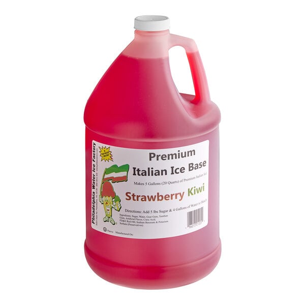 Philadelphia Water Ice Strawberry Kiwi Italian Ice Base 1 Gallon - 4/Case