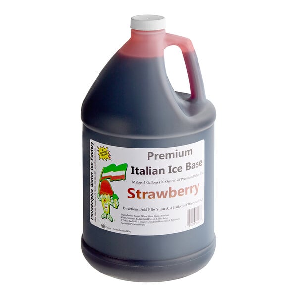Philadelphia Water Ice Strawberry Italian Ice Base 1 Gallon - 4/Case