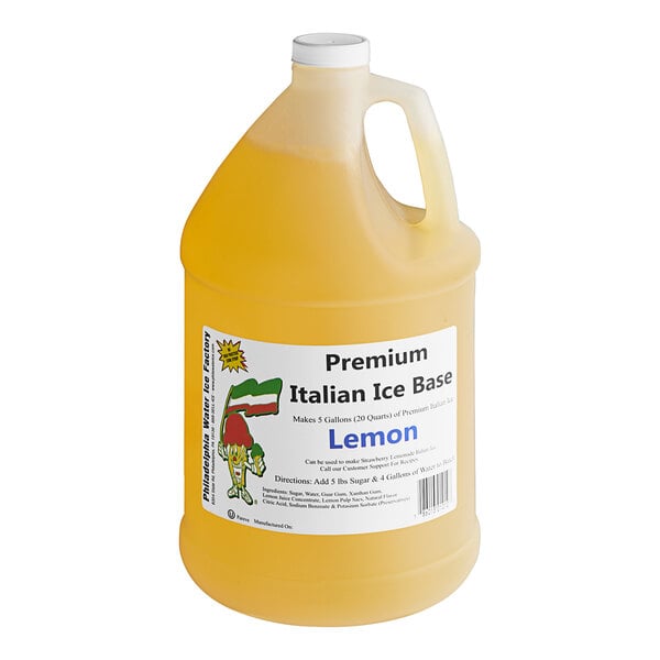 Philadelphia Water Ice Lemon Italian Ice Base 1 Gallon - 4/Case