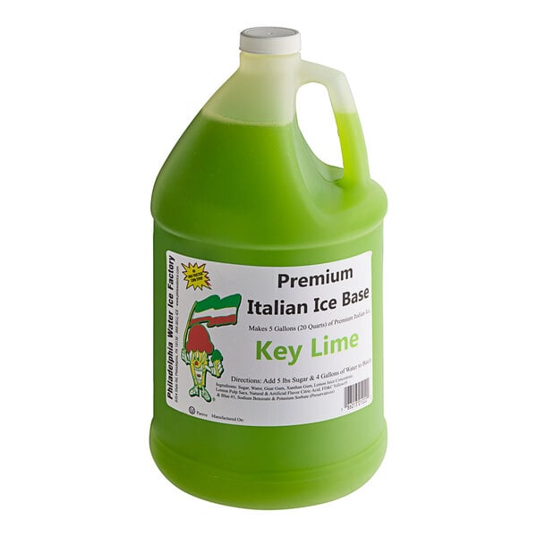 Philadelphia Water Ice Key Lime Italian Ice Base 1 Gallon - 4/Case