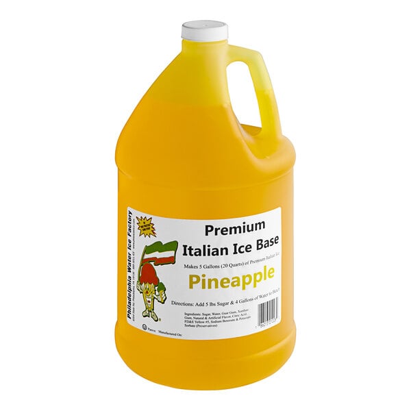 Philadelphia Water Ice Pineapple Italian Ice Base 1 Gallon - 4/Case